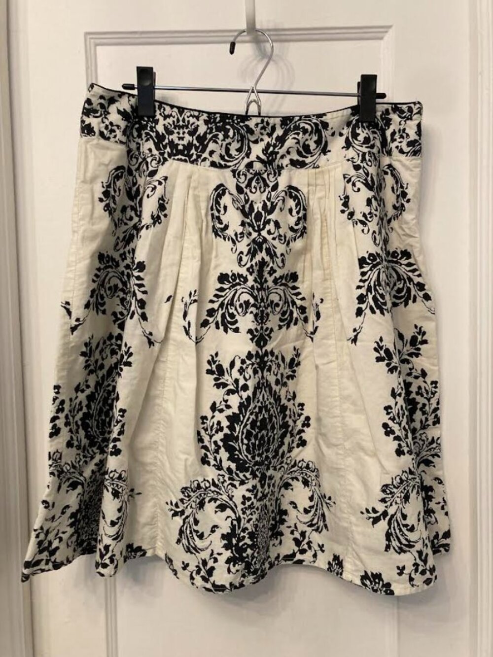 Anthropologie Odille Skirt, Black & White, Size 12